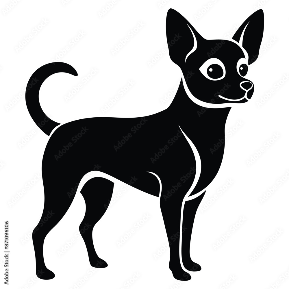 vector, isolated black silhouette of a dog vector, isolated black silhouette of a dog