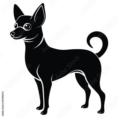 vector, isolated black silhouette of a dog