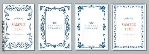 Old pattern, vintage vector frames, border. Design elements for packaging invitations..eps