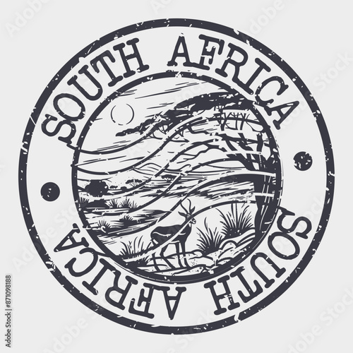South Africa Stamp Postal. Silhouette Seal. Passport Round Design. Vector Icon. Design Retro Travel. National Symbol.	
