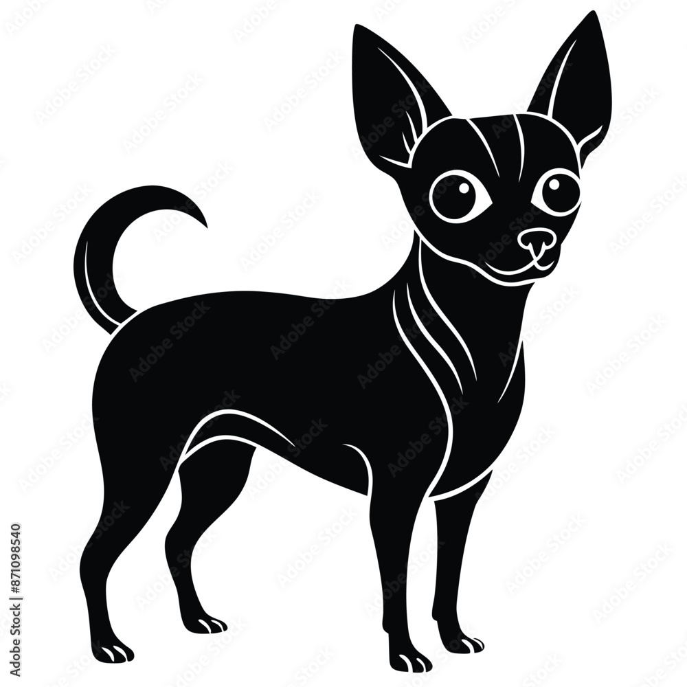 vector, isolated black silhouette of a dog vector, isolated black silhouette of a dog