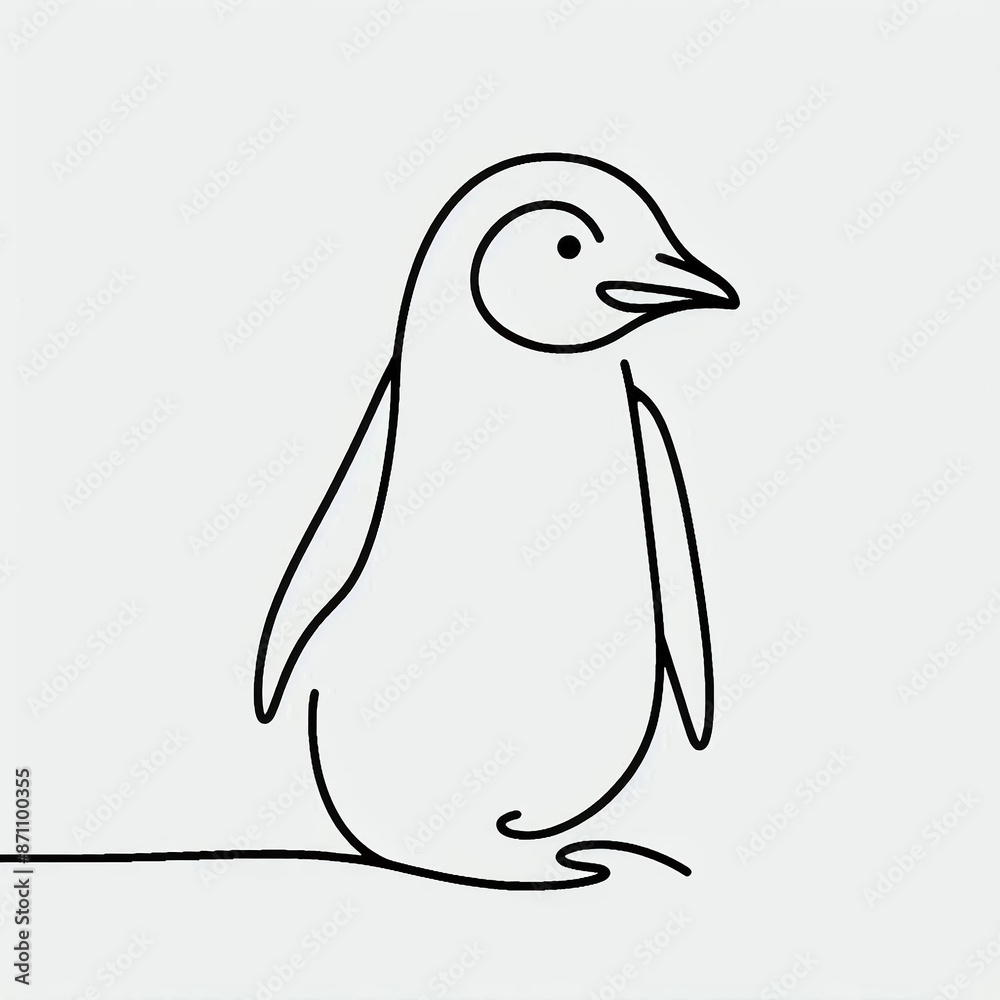 Fototapeta premium silhouette penguin flat colors