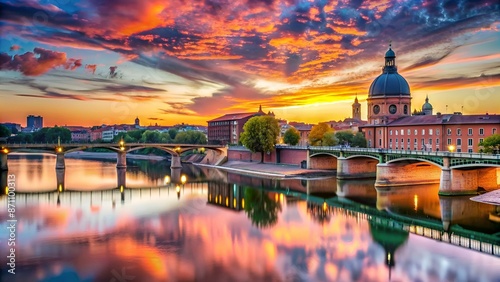 Les belles couleurs de Toulouse au coucher de soleil