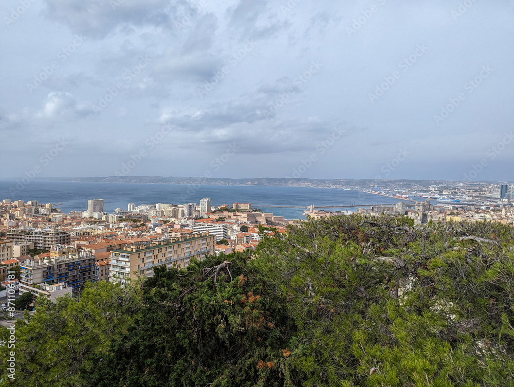 Beautiful landscape of Marseille, France from a hill Beautiful landscape of Marseille, France from a hill