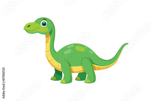 Cartoon funny baby brontosaurus dinosaur art vector