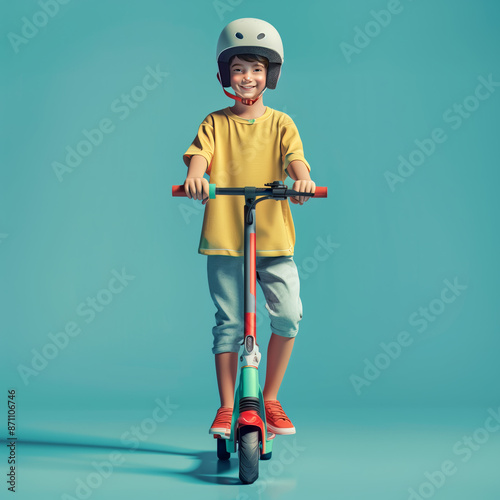 Boy child with scooter