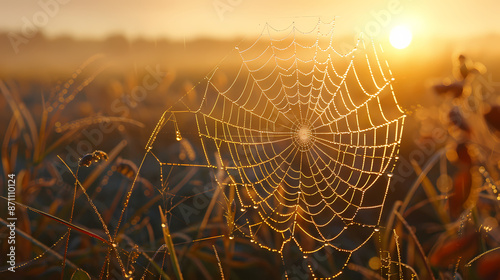 Delicate spider web photo