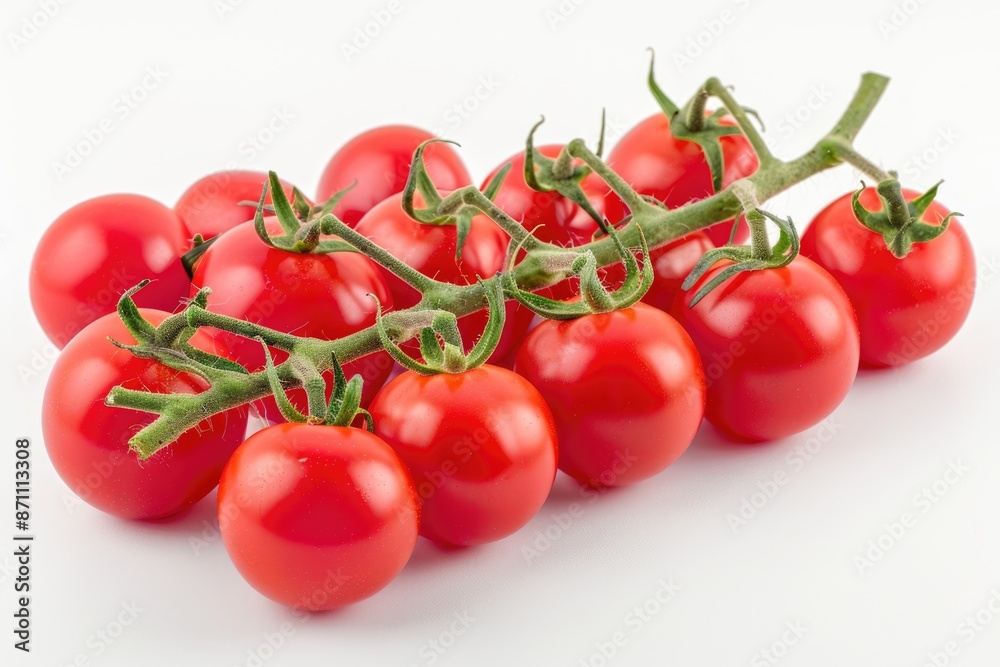 Cocktail Tomatoes. Fresh Red and White Tomatoes on Panicle Background Cocktail Tomatoes. Fresh Red and White Tomatoes on Panicle Background