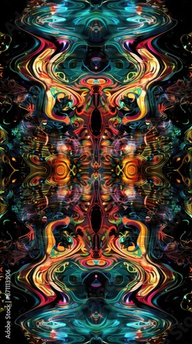 Wallpaper Mural "Mesmerizing Mirror Patterns: A Reflection of Psychedelic Beauty" Torontodigital.ca