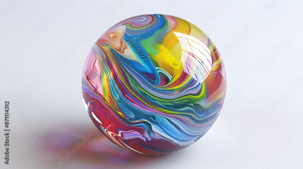 Rainbow marble ball, abstract marbeling background Rainbow marble ball, abstract marbeling background