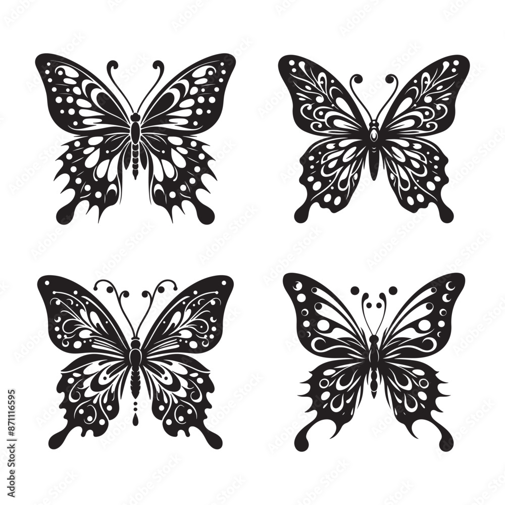 Butterfly vector silhouette Butterfly vector silhouette