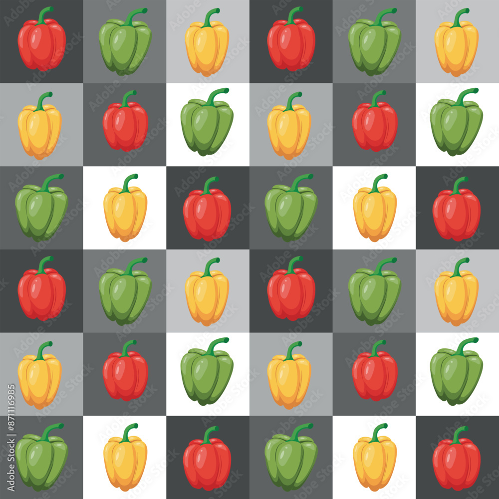 Seamless pattern with bell pepper. Vector illustration Seamless pattern with bell pepper. Vector illustration
