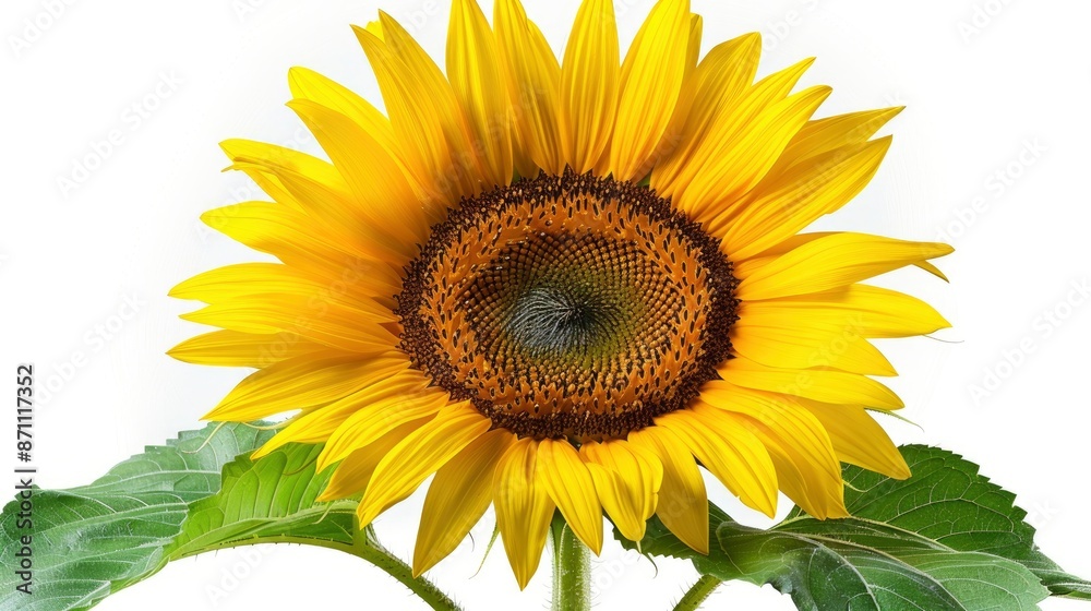 Yellow sunflower isolated on a white png background, in high resolution, Yellow sunflower isolated on a white png background, in high resolution,