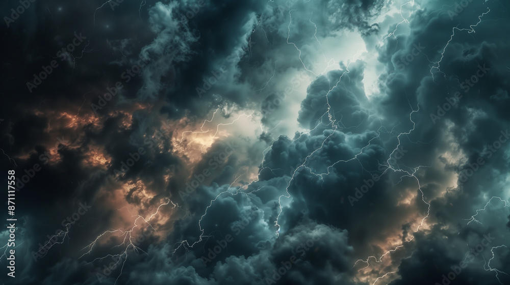 Thunderstorm background, lightning and clouds backdrop
Thunderstorm background, lightning and clouds backdrop