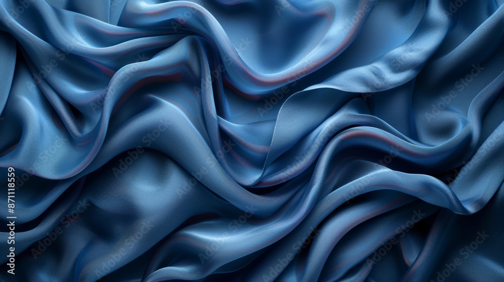 Obraz premium Smooth, elegant dark blue silk.