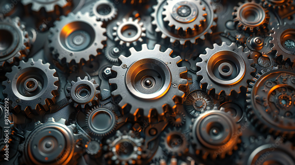 In a symphony of precision, interlocking gears and cogwheels mesh together seamlessly, symbolizing the intricate machinery of industry and the collaborative power of teamwork In a symphony of precision, interlocking gears and cogwheels mesh together seamlessly, symbolizing the intricate machinery of industry and the collaborative power of teamwork