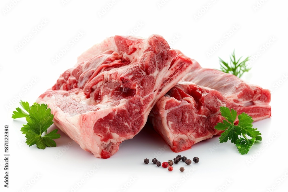 Boneless pork collar on white background Boneless pork collar on white background