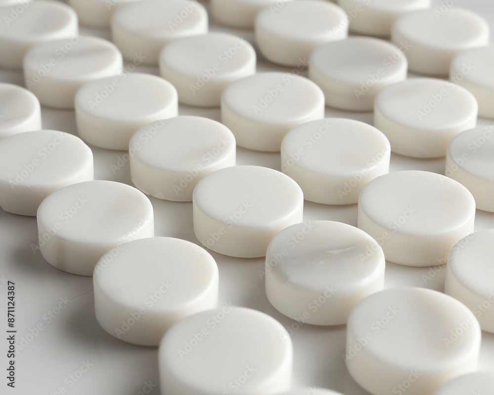 Close-up shot of round ceramic bars on a white background, highlighting their matte finish and industrial quality, perfect for high-tech and manufacturing themes Close-up shot of round ceramic bars on a white background, highlighting their matte finish and industrial quality, perfect for high-tech and manufacturing themes