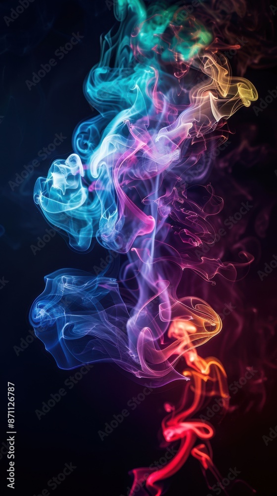 Vibrant Swirling Rainbow Smoke Dance captured on Camera Vibrant Swirling Rainbow Smoke Dance captured on Camera