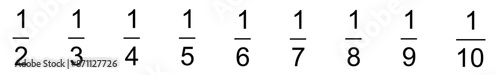 Set of fractions icons Percentage
