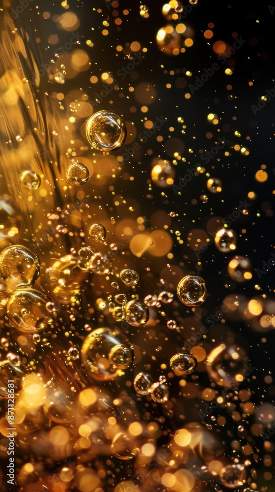 Gleaming Gold Bubbles Rise in the Air Gleaming Gold Bubbles Rise in the Air