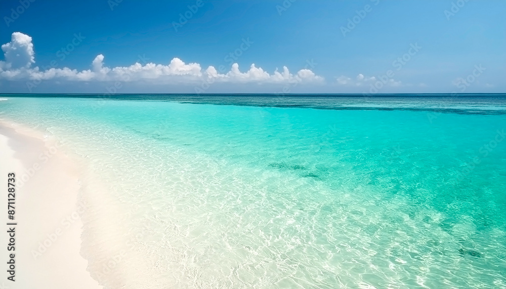 エメラルドグリーンの南国の海の風景 エメラルドグリーンの南国の海の風景