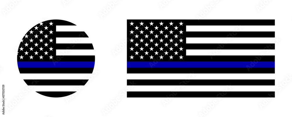 Flag of the United States with Thin Blue Line Flag of the United States with Thin Blue Line