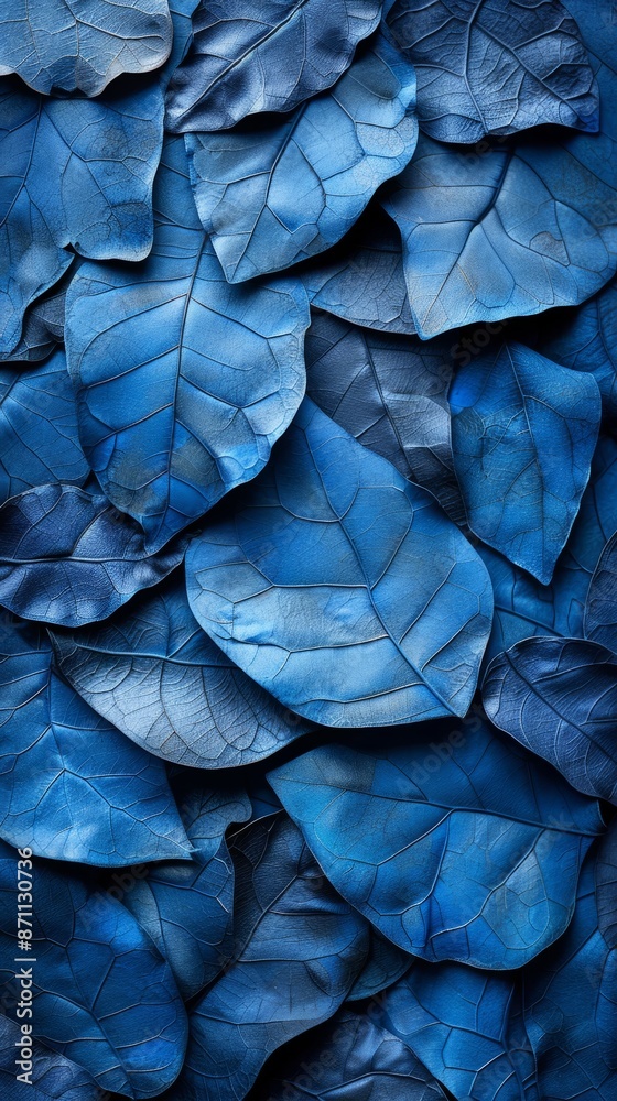 Obraz premium Beautiful leafs in blue tones, texture.