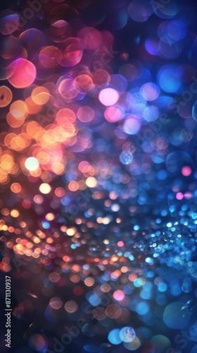 "Enchanting Bokeh Lights Illuminate Vibrant Night Sky"