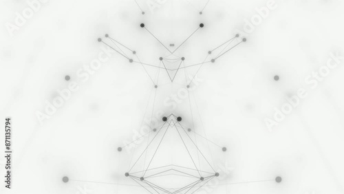 Black connected lines on white background. Geometric lines, 3d rendering