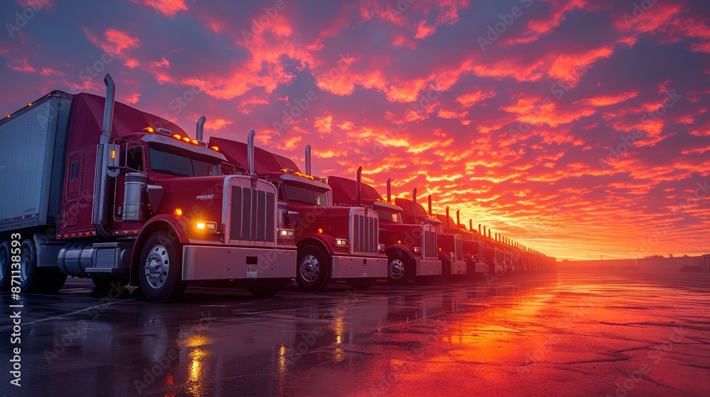 Sunset Spotlight: Leading the Row of Trucks Sunset Spotlight: Leading the Row of Trucks