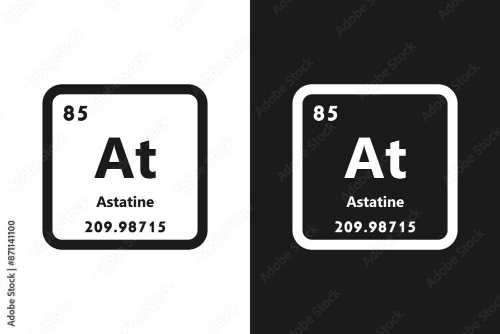 Astatine , At, chemical periodic element icon. The chemical element of the periodic table. Sign with atomic number. Astatine element Astatine , At, chemical periodic element icon. The chemical element of the periodic table. Sign with atomic number. Astatine element