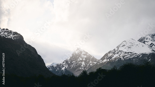 Patagonia peak snow and sunlight 