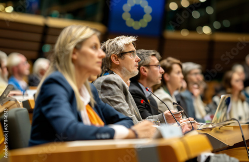 Politicians at a conference in the EU Parliament. photo