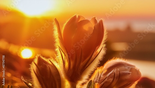 A time-lapse of a flower blooming and wilting under different environmental conditions. photo