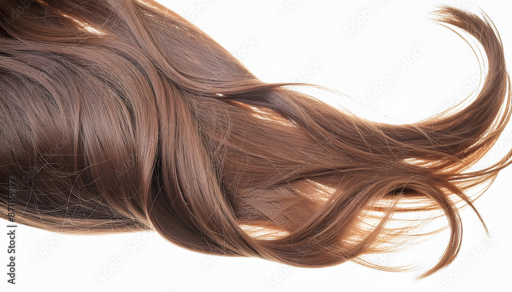 Stylish, flowing strands of reddish-brown hair isolated against a transparent background. Th_1(147) Stylish, flowing strands of reddish-brown hair isolated against a transparent background. Th_1(147)