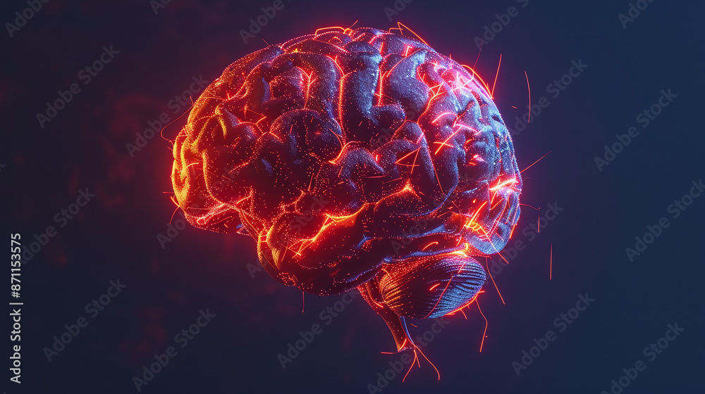Human Brain with Electric Neural Activity Visualization
Human Brain with Electric Neural Activity Visualization