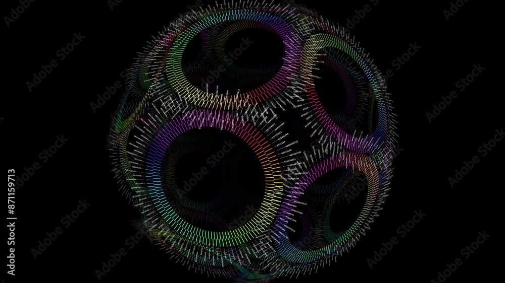 A rotating graphic in a spectrum of vibrant colors spins smoothly in a circular path A rotating graphic in a spectrum of vibrant colors spins smoothly in a circular path