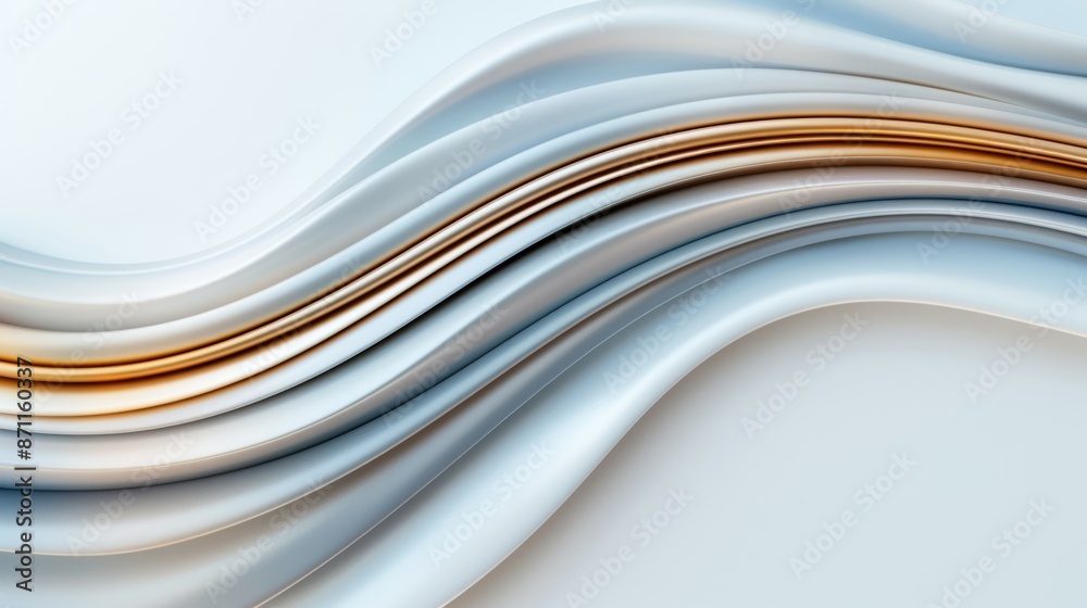 A long, curvy line of white and gold fabric A long, curvy line of white and gold fabric