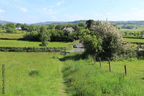 Summertime scenery in the English countryside.