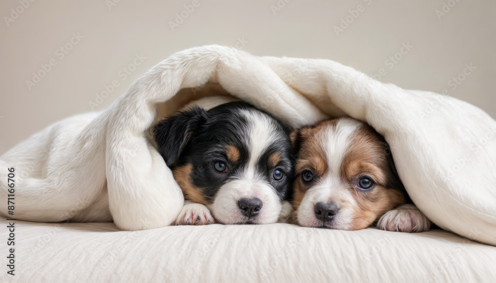 Two sleeping beagle puppy Two sleeping beagle puppy