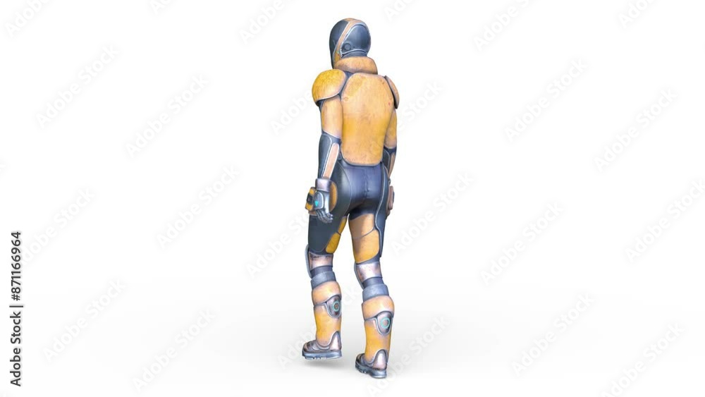 歩くサイバーマン 3DCGレンダリング 歩くサイバーマン 3DCGレンダリング