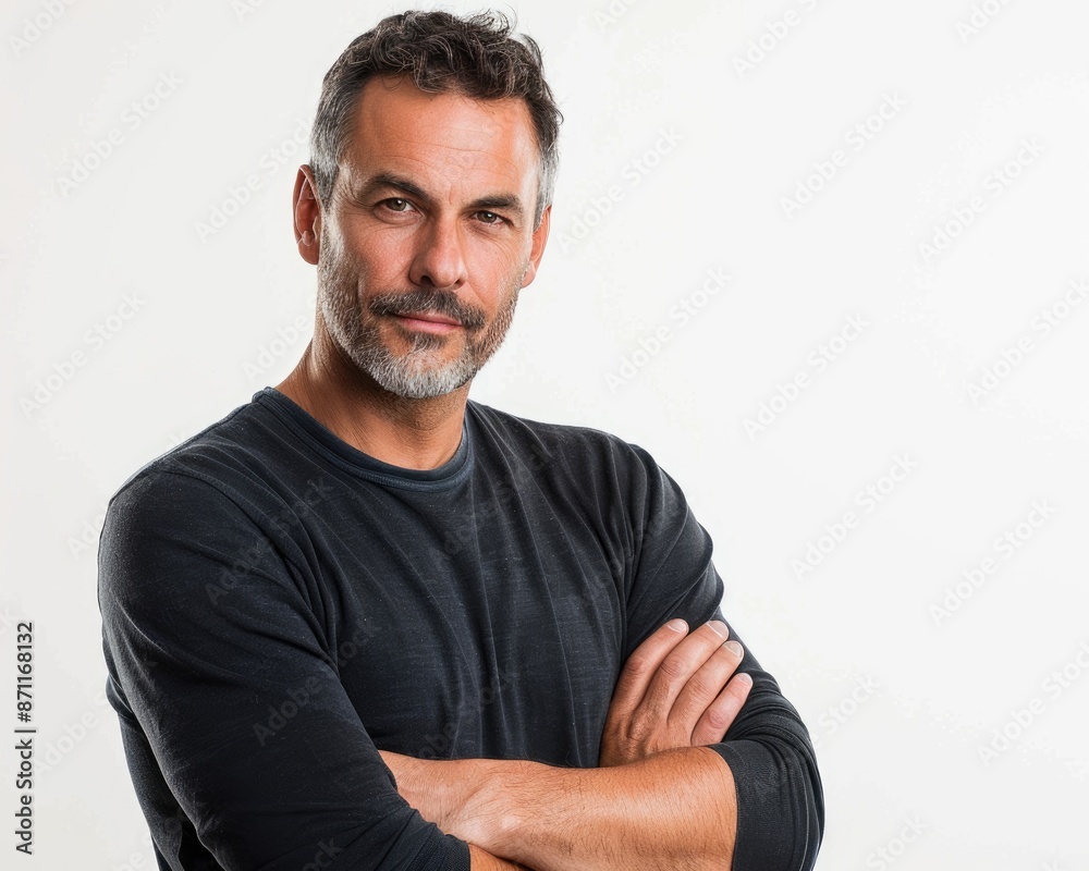 Man With Arms Folded. Portrait of Smiling Mature Man with Confidence Man With Arms Folded. Portrait of Smiling Mature Man with Confidence