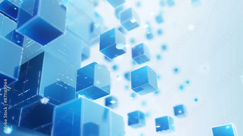 abstract background with blue cubes