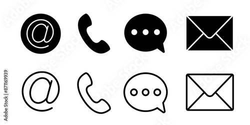 Contact us icons. Contact icon set.