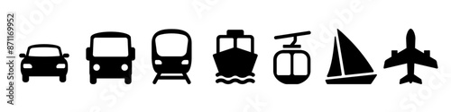 Transport icon set. Transportation icons.