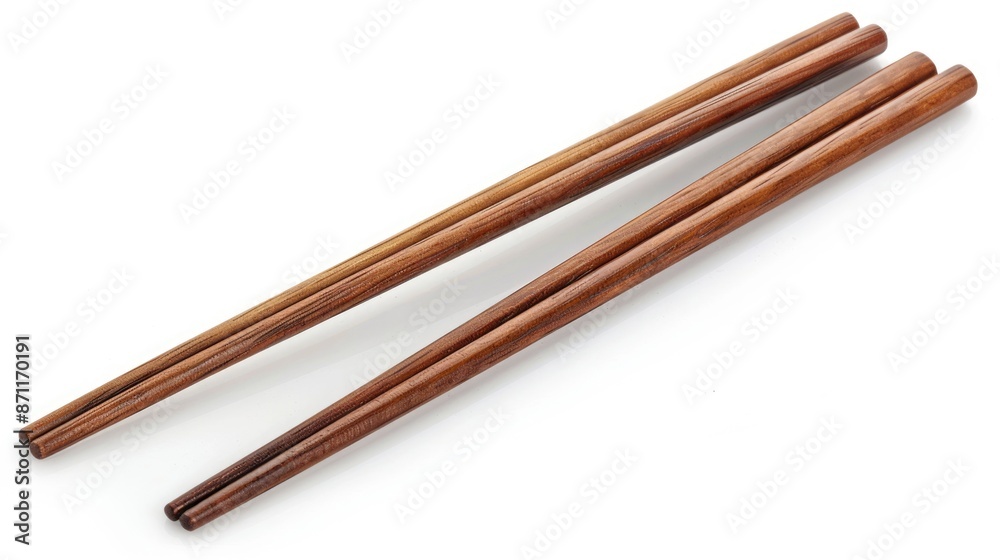 Bamboo Chopsticks. Isolated Wooden Chopstick Pair on White Background with Clipping Path Bamboo Chopsticks. Isolated Wooden Chopstick Pair on White Background with Clipping Path
