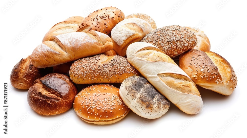 Assorted Bread. Variety of Bread and Rolls as Symbol of Grocery Consumption Assorted Bread. Variety of Bread and Rolls as Symbol of Grocery Consumption