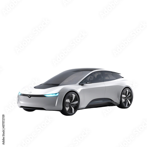 Electric Vehicle (EV) Concept - Isolated on Transparent or  White Background