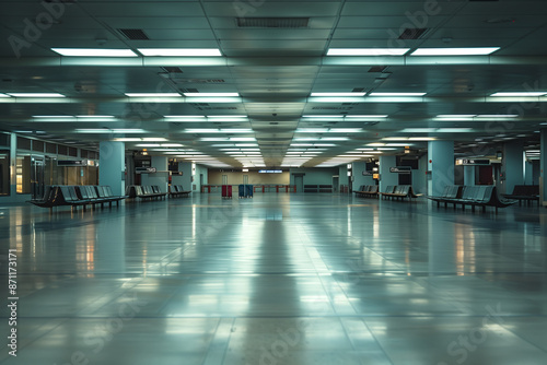 Wallpaper Mural Selective focus of View of an empty airport terminal Torontodigital.ca